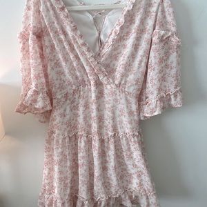 Pink and white floral summer dress